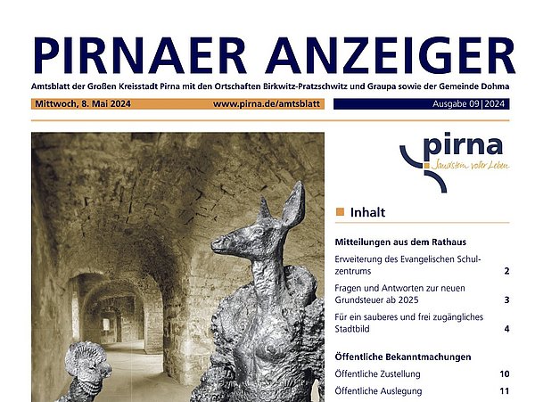 Titelbild des Pirnaer Anzeigers 9. Ausgabe 2024