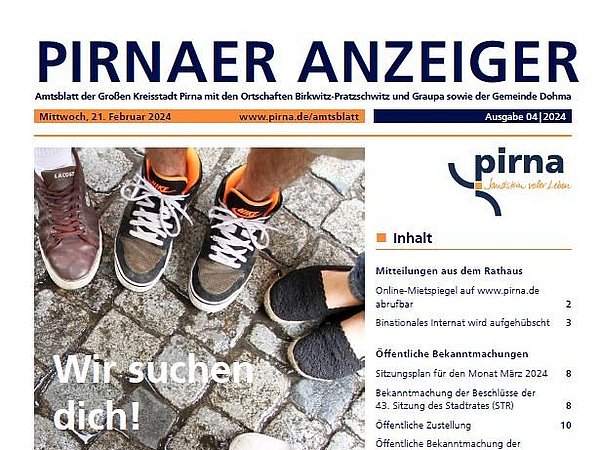 Titelblatt Anzeiger Pirna 04/2024