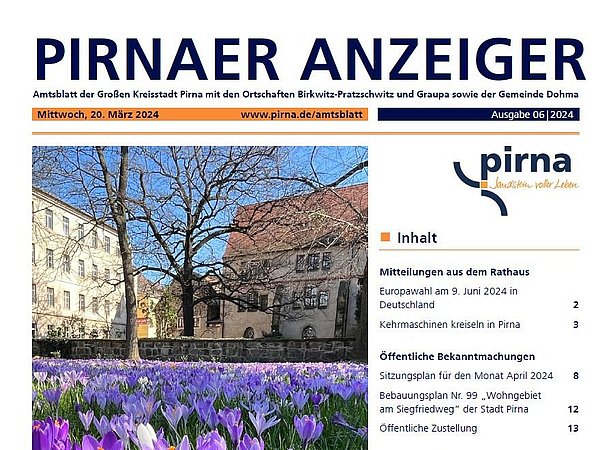Titelblatt Anzeiger Pirna 06/2024