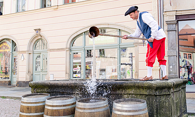 Der Wasserschöpfer in Aktion