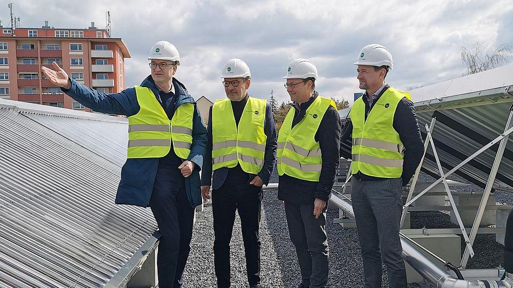 Besuch Staatsminister in Pirna und Führung Solarthermie