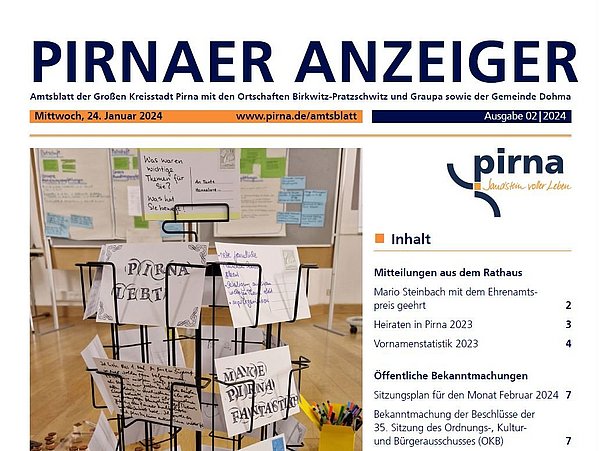 Titelblatt Anzeiger Pirna 02/2024