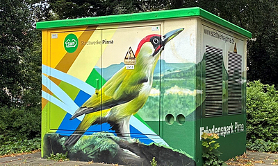 Trafohäuschen mit Grafiti