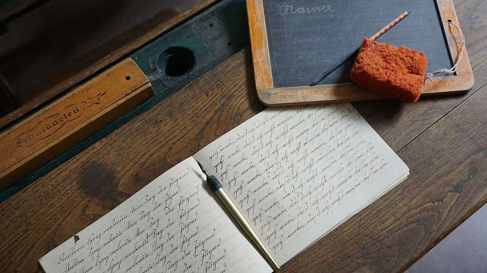 Historische Schulstube des StadtMuseum Pirna Schule um die Jahrhundertwende