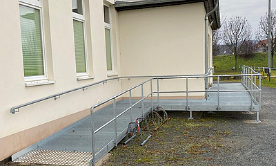 Gesellschaftszentrum Birkwitz-Pratzschwitz barrierefreier Zugang zum Gesellschaftszentrum Birkwitz-Pratzschwitz