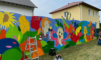 Spielpark ohne Grenzen Grafitti mit Pine auf dem Sonnstein