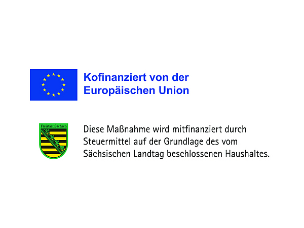 Logo EU und Freistaat Sachsen Logo der Fördermittelgeber