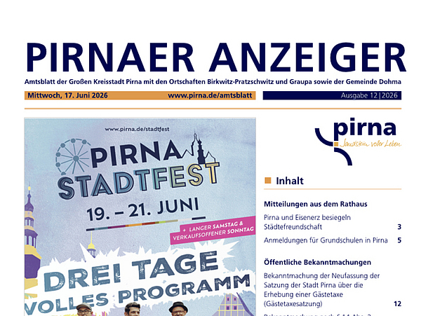 Titelblatt Pirnaer Anzeiger 12