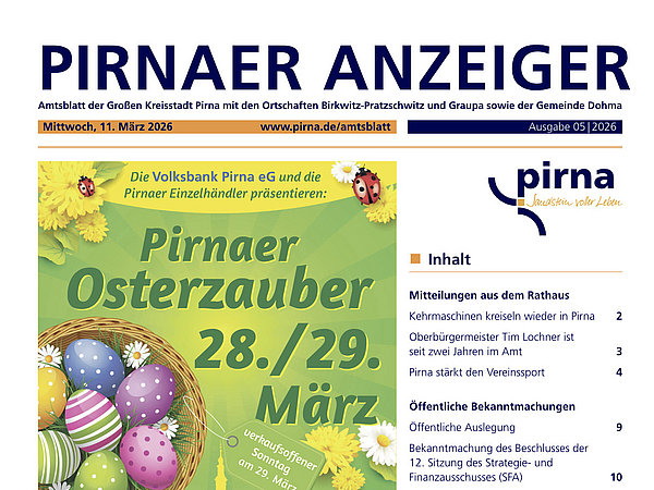 Pirnaer Anzeiger 05/26 vom 11. März 2026