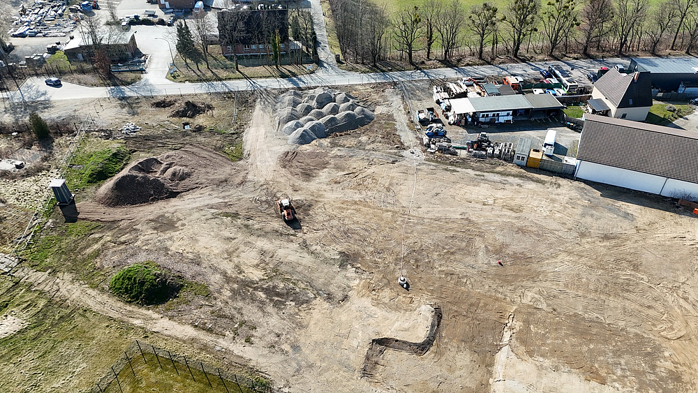 Luftaufnahme Baubeginn Bauhof Pirna