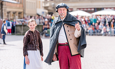 Das Lebendige Canalettobild Leihendarsteller beim Canalettobild
