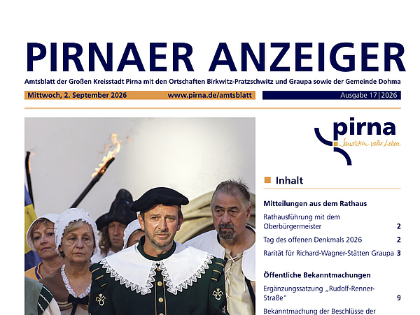 Pirnaer Anzeiger 01/26 vom 14. Januar 2026
