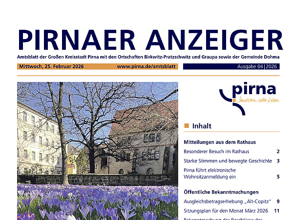 Pirnaer Anzeiger 04/26 vom 25. Februar 2026
