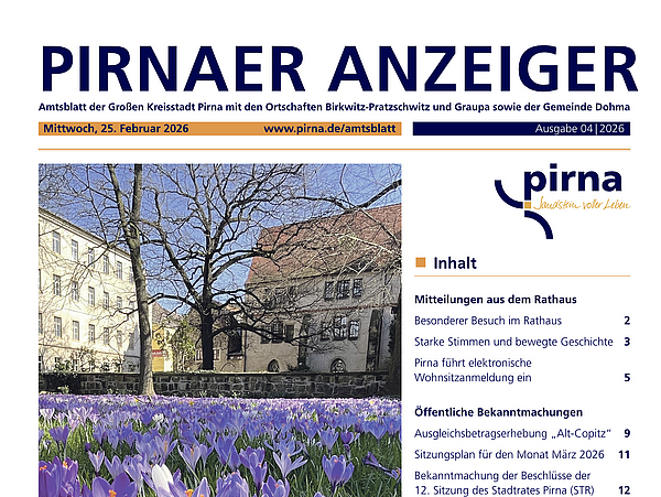 Pirnaer Anzeiger 04/26 vom 25. Februar 2026