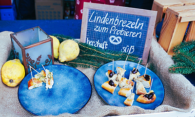 Lindenbrezeln zum Probieren auf der Schlossweihnacht Graupa