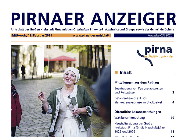 Pirnaer Anzeiger 03/25 vom 12. Februar 2025