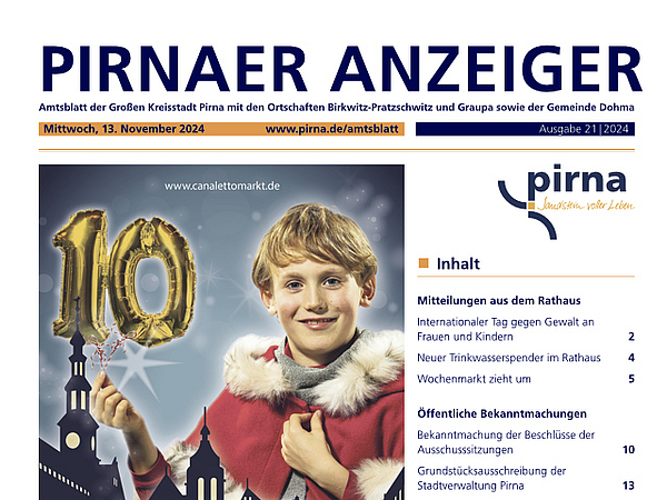 Pirnaer Anzeiger 21/24 vom 13. November 2024