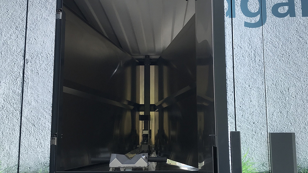 Box in der Fahrradgarage geöffnete Box in der Fahrradgarage Pirna