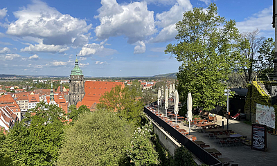 Gastronomie mit Aussicht auf Pirna in der Schlossschänke am Schloss in Pirna-Sonnenstein 