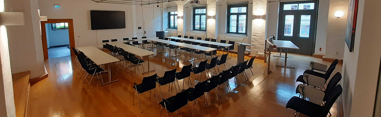 Der große Ratssaal im Pirnaer Rathaus auf dem Markt