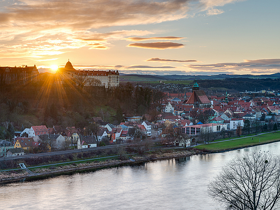Sonnenaufgang über Pirnaer Altstadt