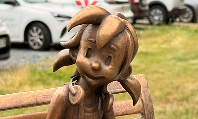 Detailaufnahme von Pines Gesicht