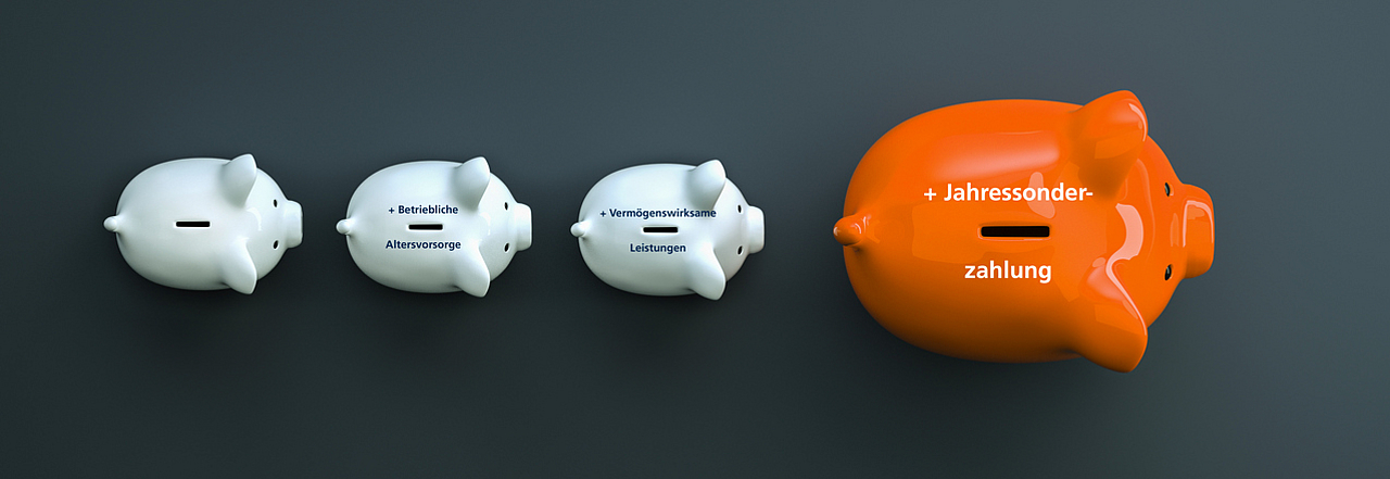 Sparschweine symboliseren finanzielle Benefits