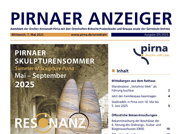 Titelblatt Pirnaer Anzeiger 09/25
