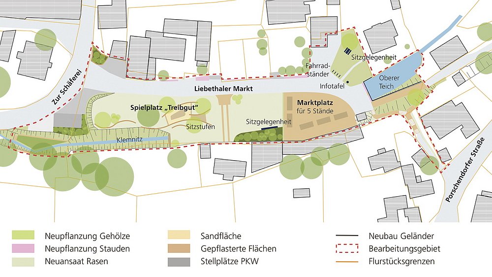 Entwurf Umgestaltung Dorfplatz Liebethal