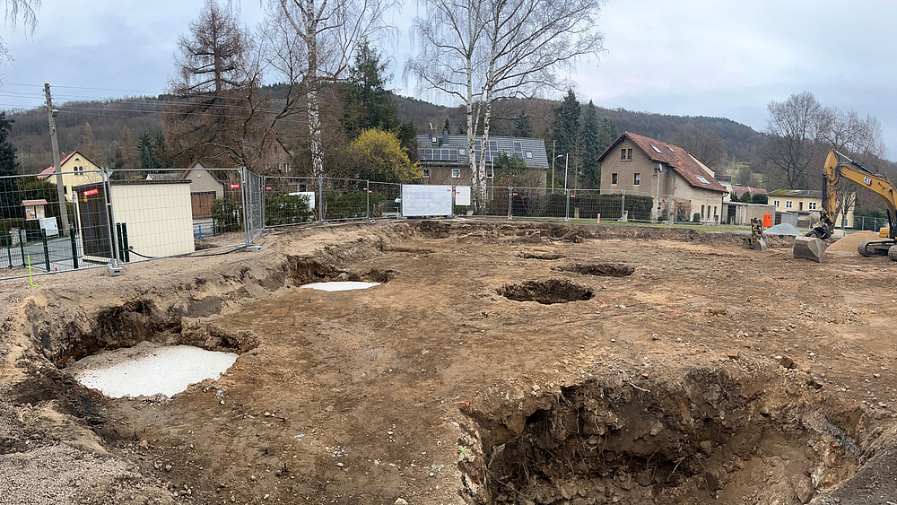 Baufortschritt Turnhalle Neundorf Panorama
