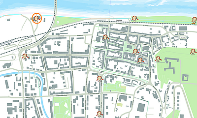 Alle Pirnaer Knirpse auf einer Karte, speziell die Ruder-Pine