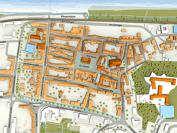 Stadtplan der Altstadt von Pirna Stadtplan der Altstadt