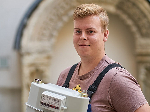 Auszubildender Anlagenmechaniker der Stadtwerke Pirna