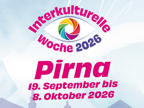 Quadratisches Format des Plakates der Interkulturellen Woche in Pirna 2026