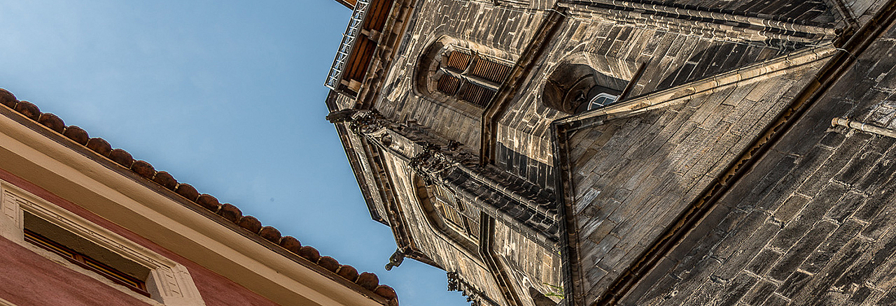 Blick auf den Turm der Marienkirche