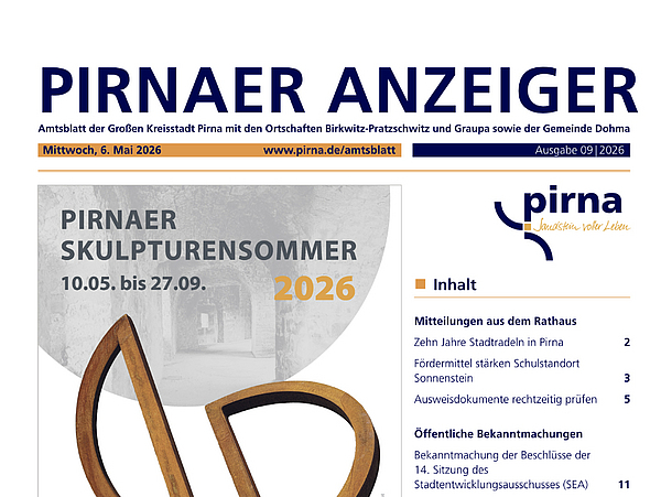 Pirnaer Anzeiger 01/26 vom 14. Januar 2026