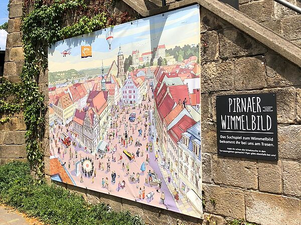 Wimmelbild an der Schlossschänke in Pirna